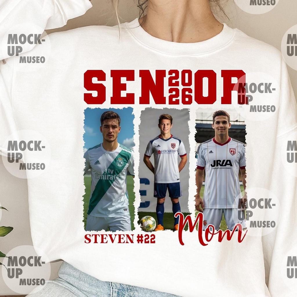 Personalized Soccer Senior Mom Player PNG: Custom T-Shirt Design (Digital Download)