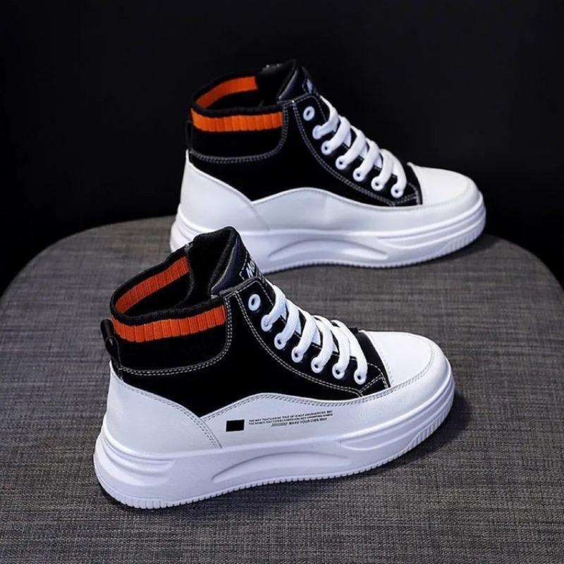 High-top shoes women's shoes autumn new versatile casual sports little white shoes autumn and winter velvet board shoes women