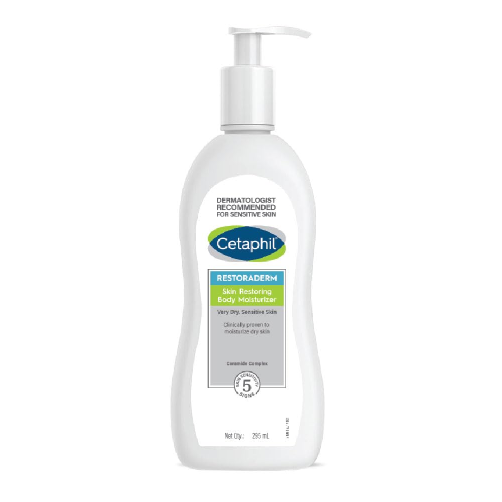 Cetaphil Restoraderm Body Moisturizer 295ml Unisex Non-Greasy Cream for Dry Sensitive Skin Eczema Relief
