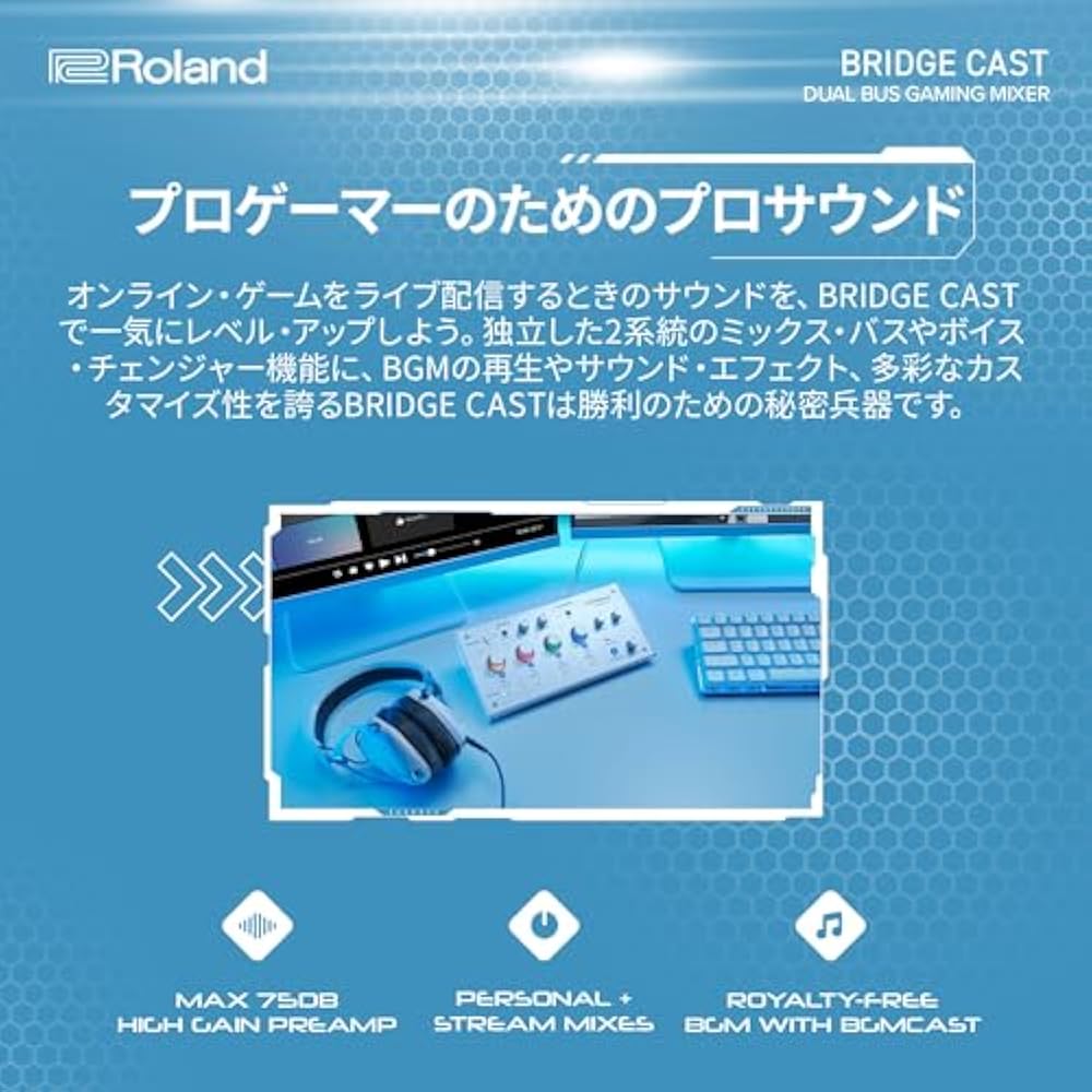 Roland Roland BRIDGE Cast/Gaming DAC Amplifier/Audio Interface/Distribution/Gaming Mixer/Audio Mi...