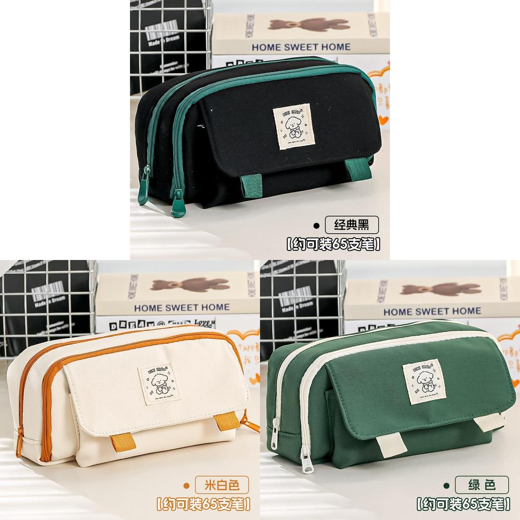 Girls Pen Case Spacious Durable Fabric Organizer For Middle School Students Stationery
