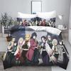 Demon slakter: Kimetsu no Yaiba kamado Nezuko Anime 100% Polyester Sengetøy Sett Dynetrekk Sett Trykt Tegneserie Hjemmeinnredning