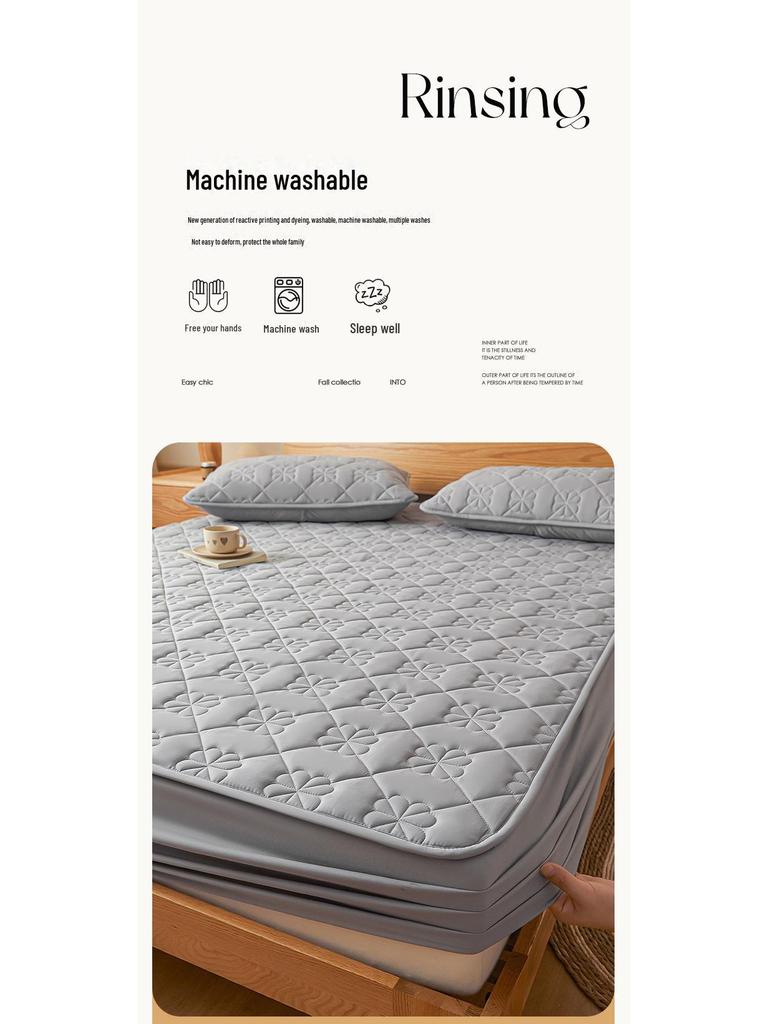 Wodoodporny Pikowany Ochraniacz na Materac Klasy A - Łóżko Podwójne, Oddychająca i Odporna na Wilgoć Narzuta