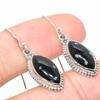 Natural Snowflake Obsidian Gemstone 925 Solid Sterling Silver Earring 1.50" o9I45