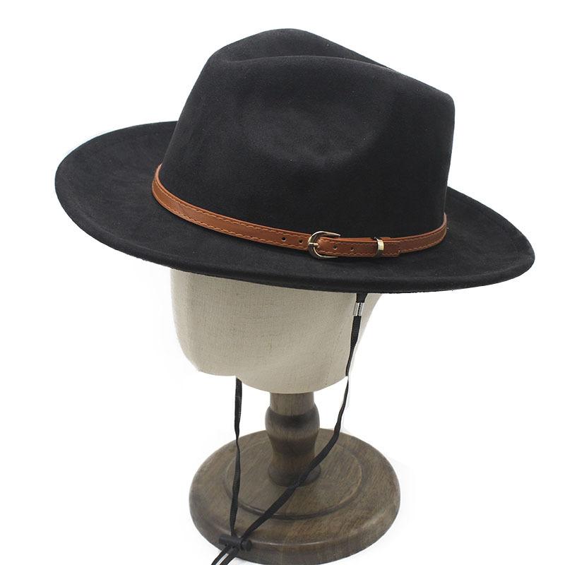 New Suede Upturned Edge Western Cowboy Hat Men's and Women's Outdoor Travel Hat Rolled Brim Ethnic Style Top Hat Felt Hat