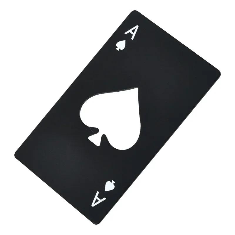 

Portable Spades Bottle Opener Poker Shaped Stainless Steel Wine Beer Bottle Opener Home Tools Black Playing Cards Design чорний