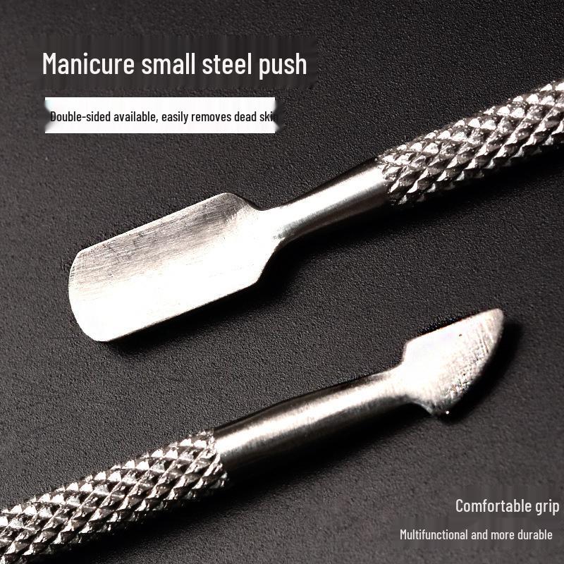 High-Grade Stainless Steel Double-Ended Cuticle and Polish Remover Tool: Large & Small Nail Art Pushers