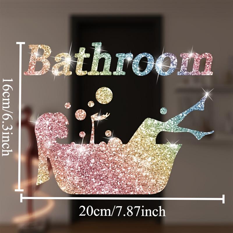 

1PC Imitation Diamond Glitter Fashion Bathroom Stickers Waterproof for Window Glass Bathroom Door Mirror Decoration Vinyl Decals