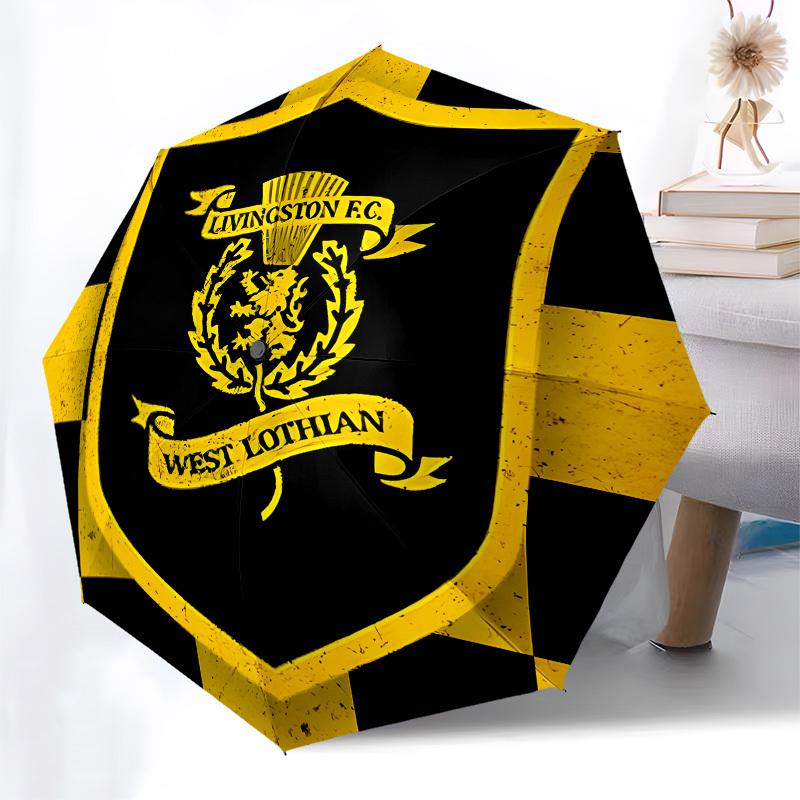 Livingston F.C.West Lothian Automatic Opening and Closing, 8 rib Structure Portable Umbrella, Suitable for Men and Women in All Seasons  Per