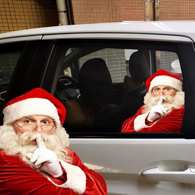 Funny Santa Claus Sticker Car Stickers Christmas Car Decorations 12-inch Length