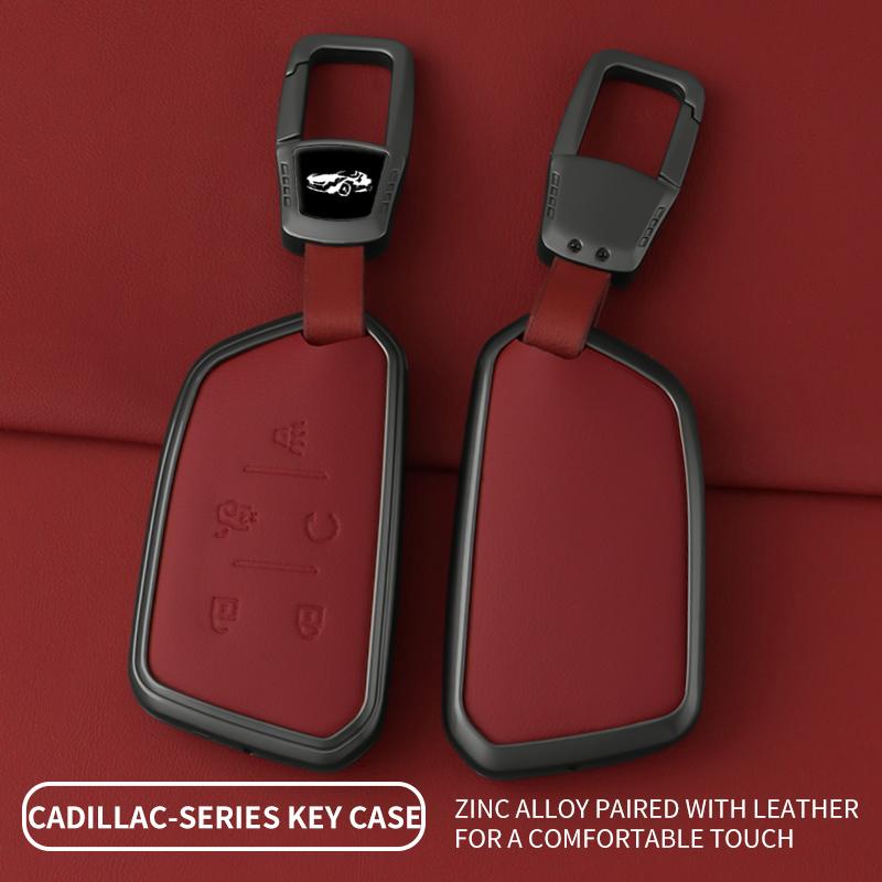 Car Key Case Cover Protect For Cadillac Ct4 Ct5 Ct4-V C8 Corvette Escalade Metal Holder Shell Keychain Accessories