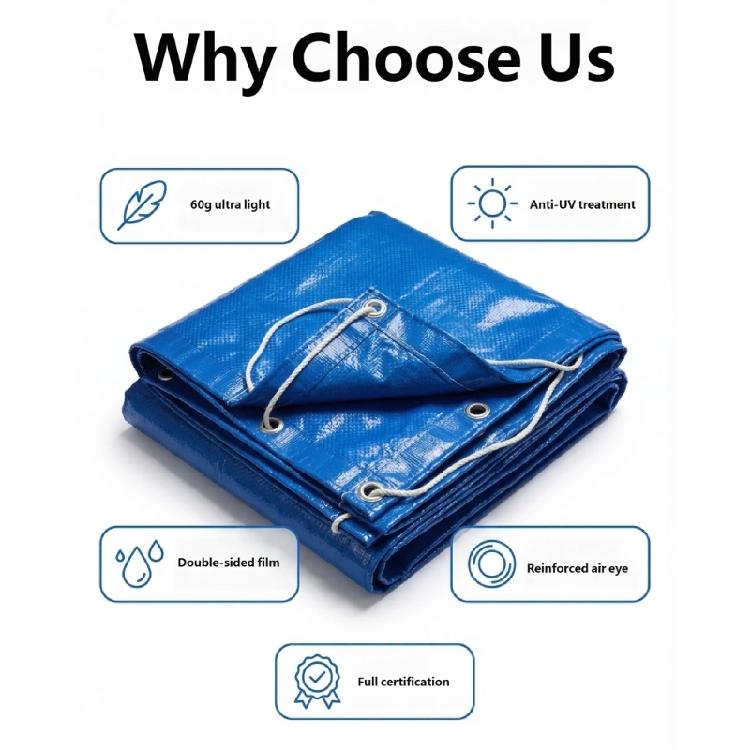 Plastic Woven Fabric Any Weather Protective Tarps Folding Sunshade Cloth Suitable for Picnics Hiking and Beach
