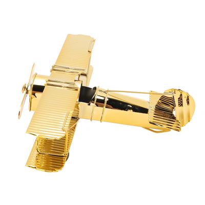 Metal Airplane Decoration Middle Size Iron Airplane Desktop Decoration for Home and Office 7111U-1301 Gold Plated