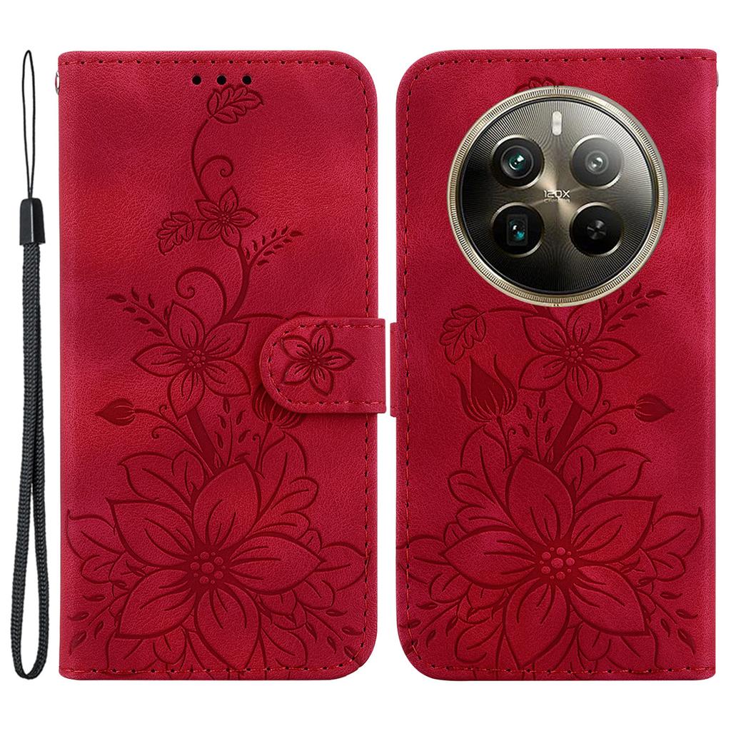 For Realme 12 Pro 5G/12 Pro+ 5G Leather Case Stand Wallet Phone Cover Flower Pattern