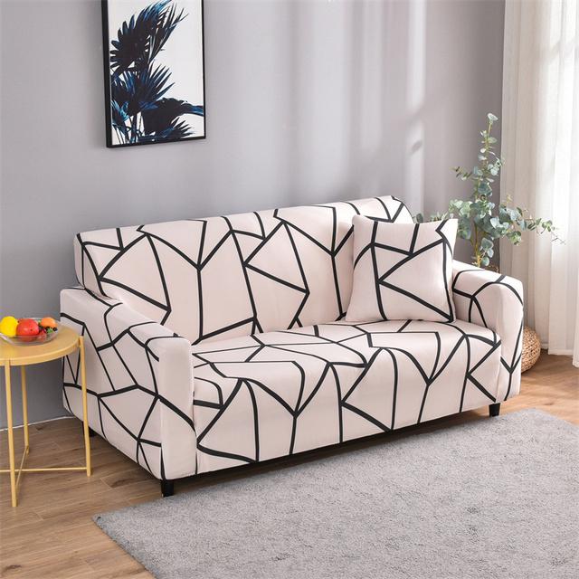 

Чехлы для диванов с геометрическим узором на 1/2/3/4 места, эластичные чехлы для диванов из спандекса L-образной формы, шезлонг, чехлы для диванов, защитный чехол для мебели S 1 seater 90-140cm