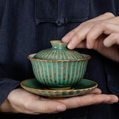 Ofenwechsel Gaiwan Keramik-Teeschale Master Cup Pu'er-Teeterrine Teetasse Teekannen mit Deckel Trinkgeschirr