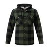 Men's Plaid Long Sleeve Shirt Men's Pocket Button Hooded Sweatshirt