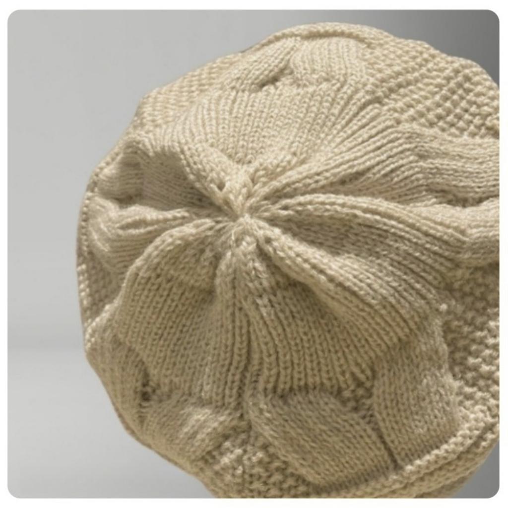 Woolen Hat, Rolled Edge, Knitted Hat, Toe Cap, Ladies', Single-layer, Stacked Hat, Warm Hat