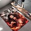 **Fierce Anime Girl with Flames** suitable as a non-slip mat for the living room or bedroom sofa
