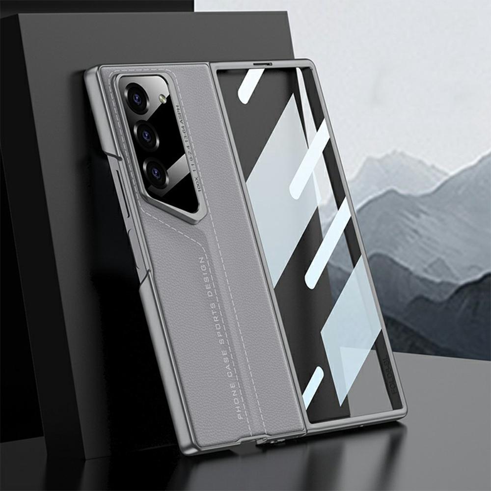 GKK For Samsung Galaxy Z Fold6 5G Case Hard PC+PU Ultra Slim Phone Cover with Screen Film