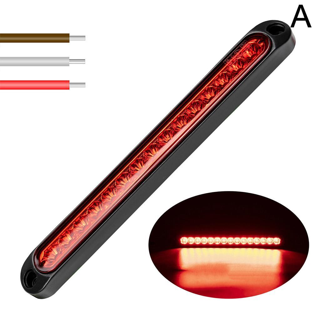 Universal LED Car Tail Lights for Trailers rucks,Lorries,and Pickups Brake/Stop/Turn Signal 12V-24V 15 LEDs Light Bar Strip