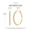 Original 925 Sterling Silver Zircon Circle Gold Big Hoop Earrings For Women Vintage Elegant Jewelry Gift