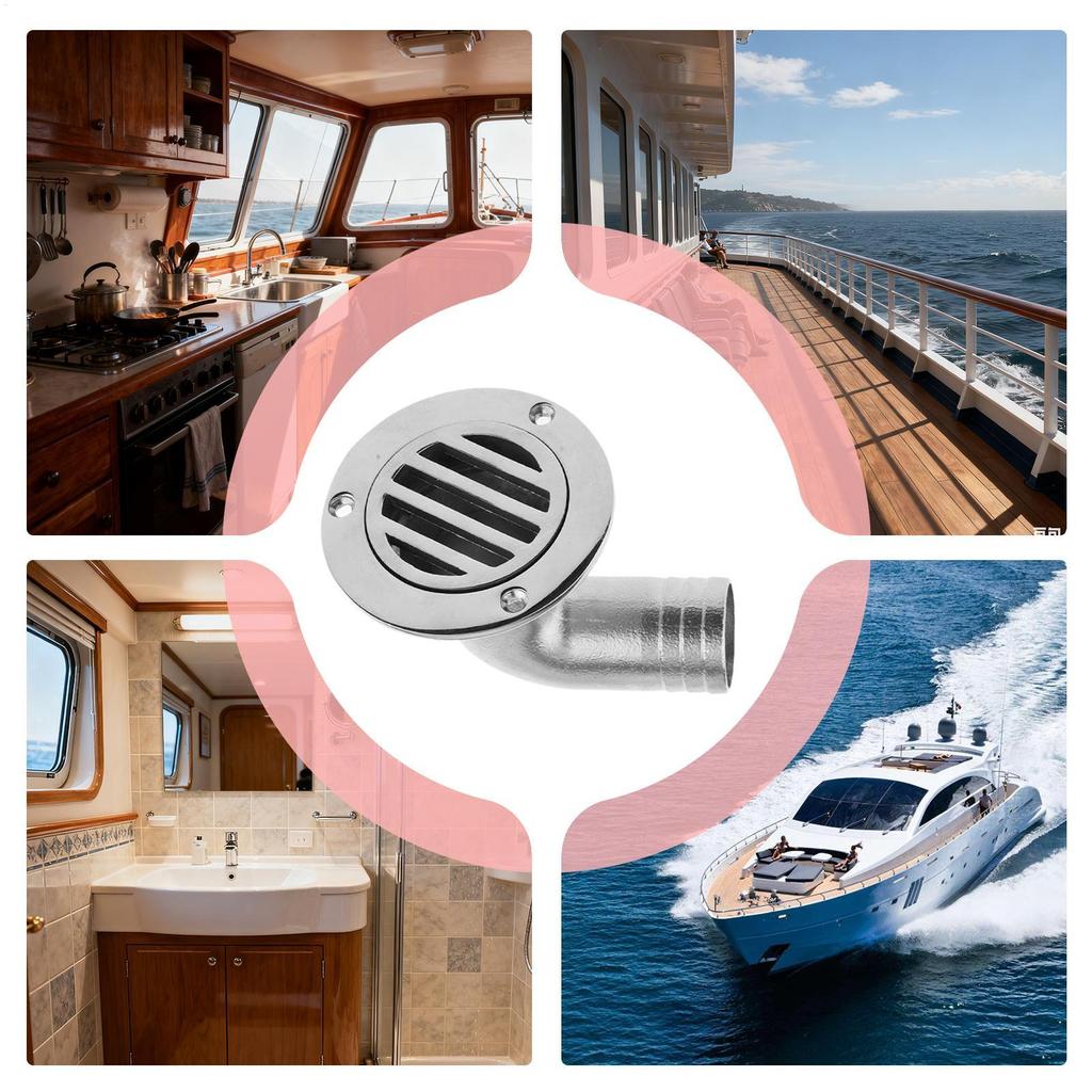 Boat Floor Drain Stainless Steel Heavy Duty Drain Thru Hull Drainage Scupper Cover For Marine Yacht Ship Outdoor Bathroom