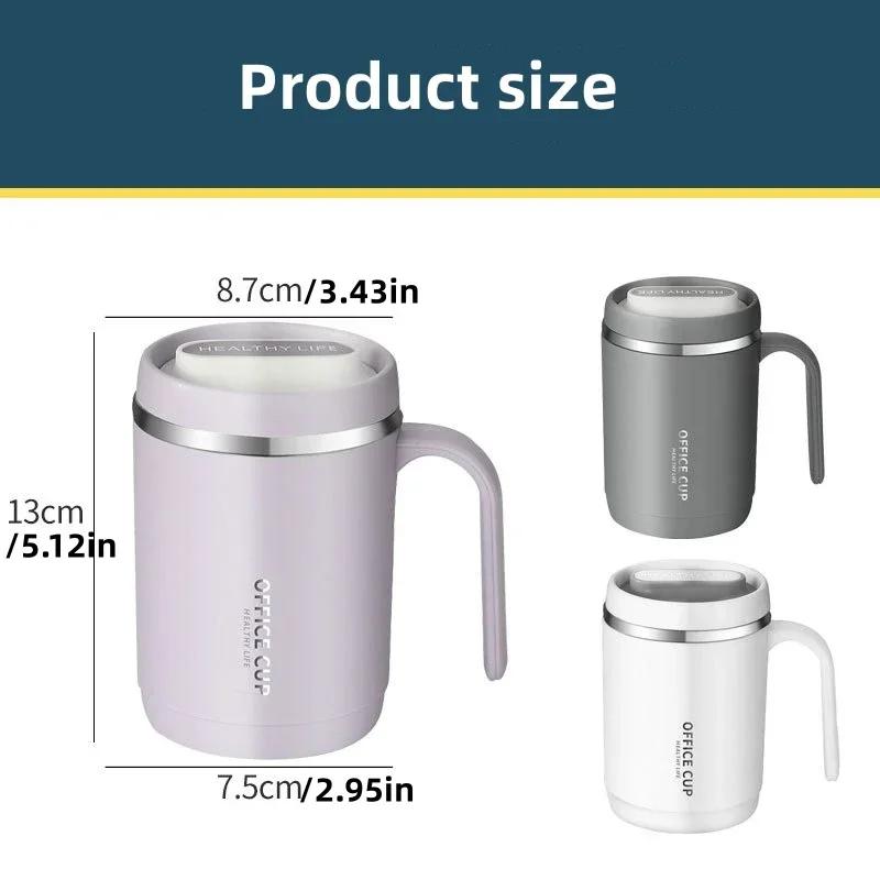 500ml Thermal Insulation Coffee Cup PP/304Stainless Steel Inner Liner Portable Large Capacity Students Water Cup with Seal Lid
