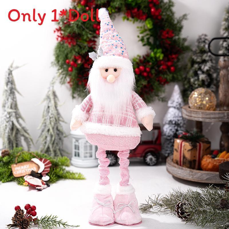 

Christmas Plush Figurines Set With Glitter Fabric For Holiday Decor And Gift Giving Santa Claus