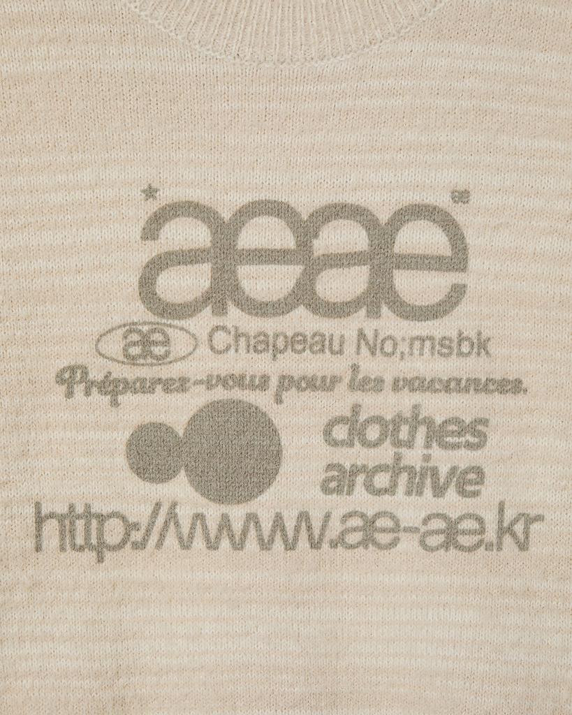 Eiieii Web Logo Crop Hairy Knit [Ivory]