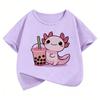 Y2k Animal Graphic Kids Tshirts Summer Short Sleeve Tees Cartoon Boys Girls Clothes Kawaii