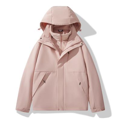 Women's 3 In 1 Hooded Waterproof Coat Winter Ski Hiking Rain Jacket Softshell Fleece Lined Raincoat Windbreaker