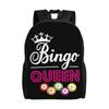 Back To School Season Funny Bingo Queen Backpack Bingo  Female Fashion Backpack