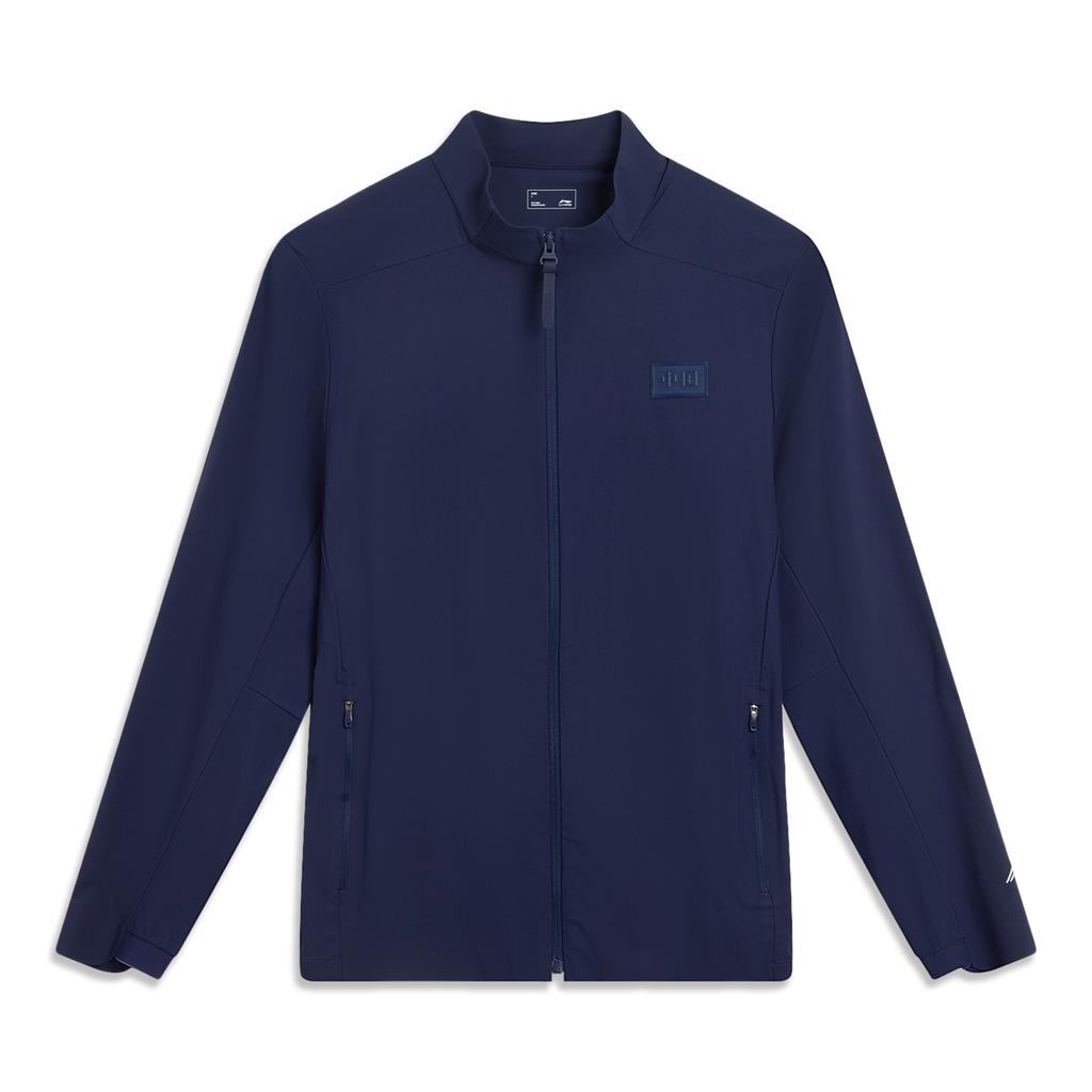 Li Ning Glory Series Casual Stand Collar Long Sleeve Brand Logo Reflective Knitted Sports Jacket Men Jacket Deep-Navy AWYV017-4