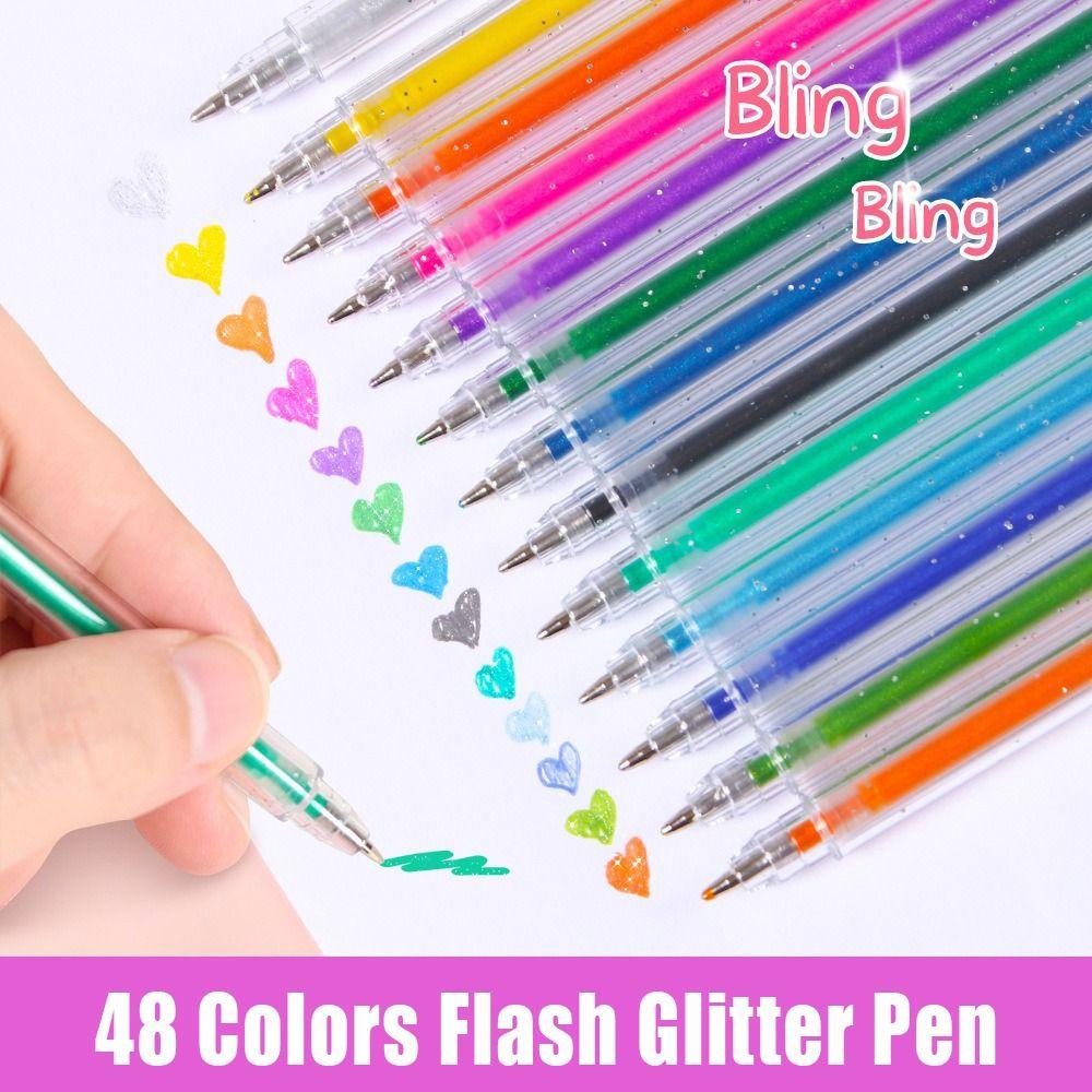 8/12/18/24/36/48 Colors High Gloss Drawing Pen Flash Marking Pen  School Office Supplies