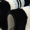 Nordic Style Black & White Striped Non-Slip Bedroom Rug - Wear-Resistant Long Floor Mat for Living Room