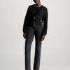 Calvin Klein Jeans Loose Casual Simple Logo V-Neck Long Sleeve Knit Sweater Women Tops Black J20J222623-BEH