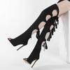 Fashion Eilyken Designer Hollow Thin High Heels Women Knee-High Boots Street Style Zipper Shoes Sexy Party Prom Zapatos De Muje