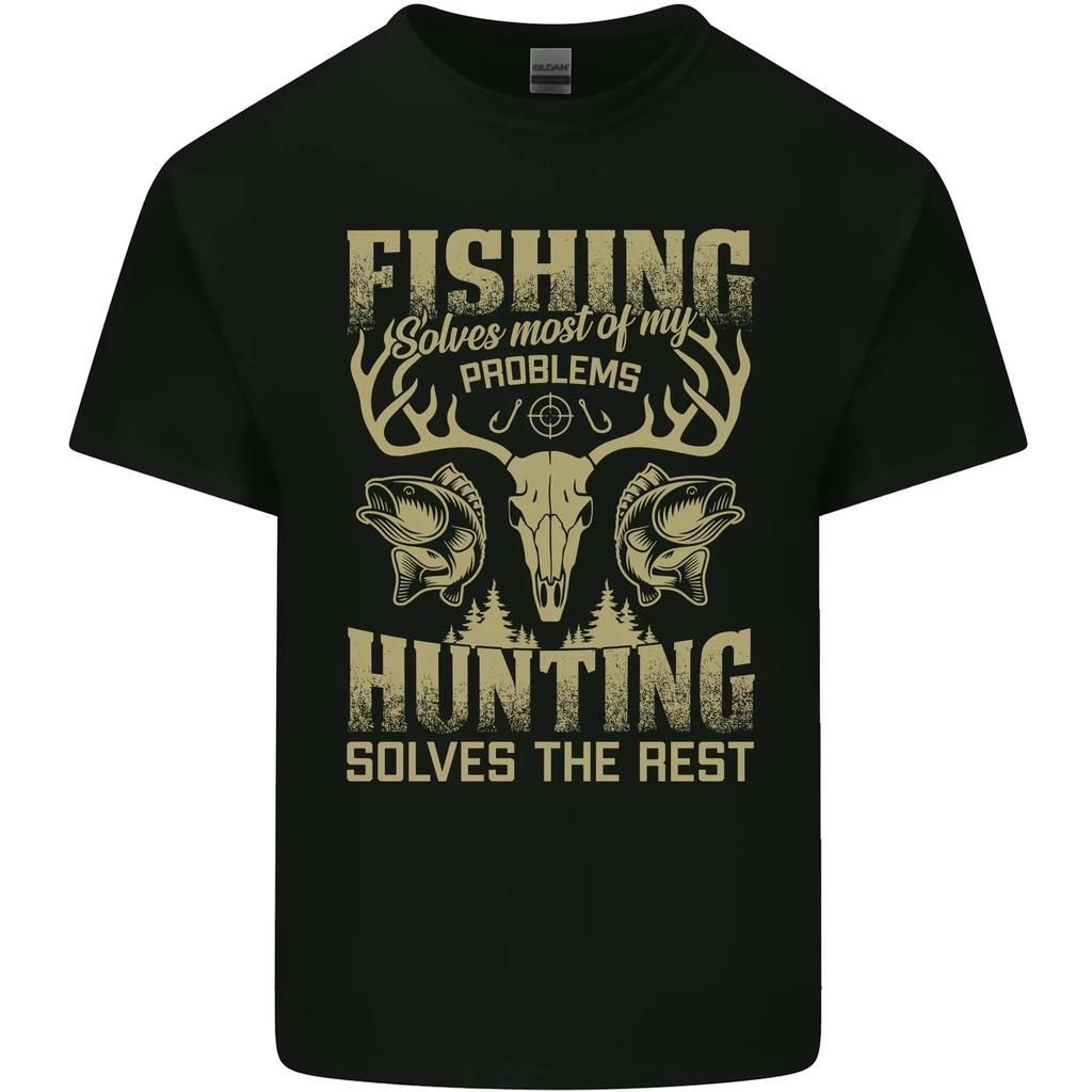 Fishing & Hunting Fisherman Hunter Funny Kids T-Shirt Childrens