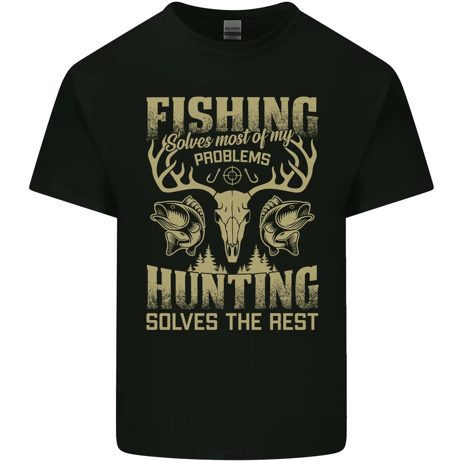 Fishing & Hunting Fisherman Hunter Funny Kids T-Shirt Childrens S