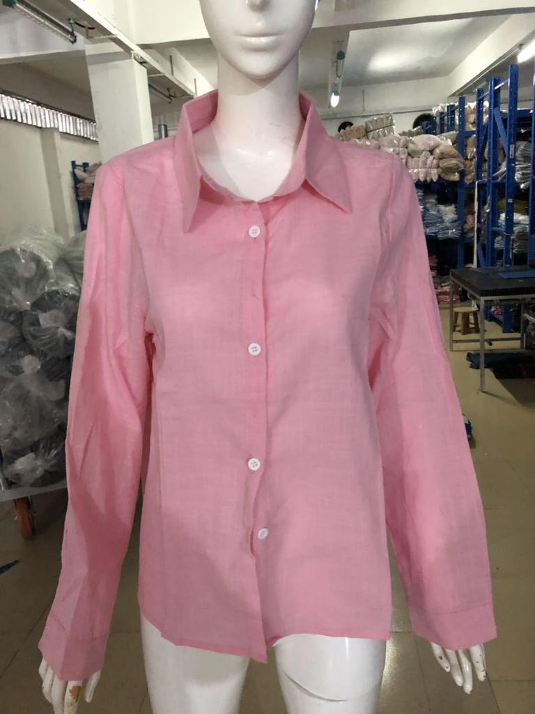 2023 European & American Women's Casual Loose Long Sleeve Cotton Linen Shirt - Solid Color
