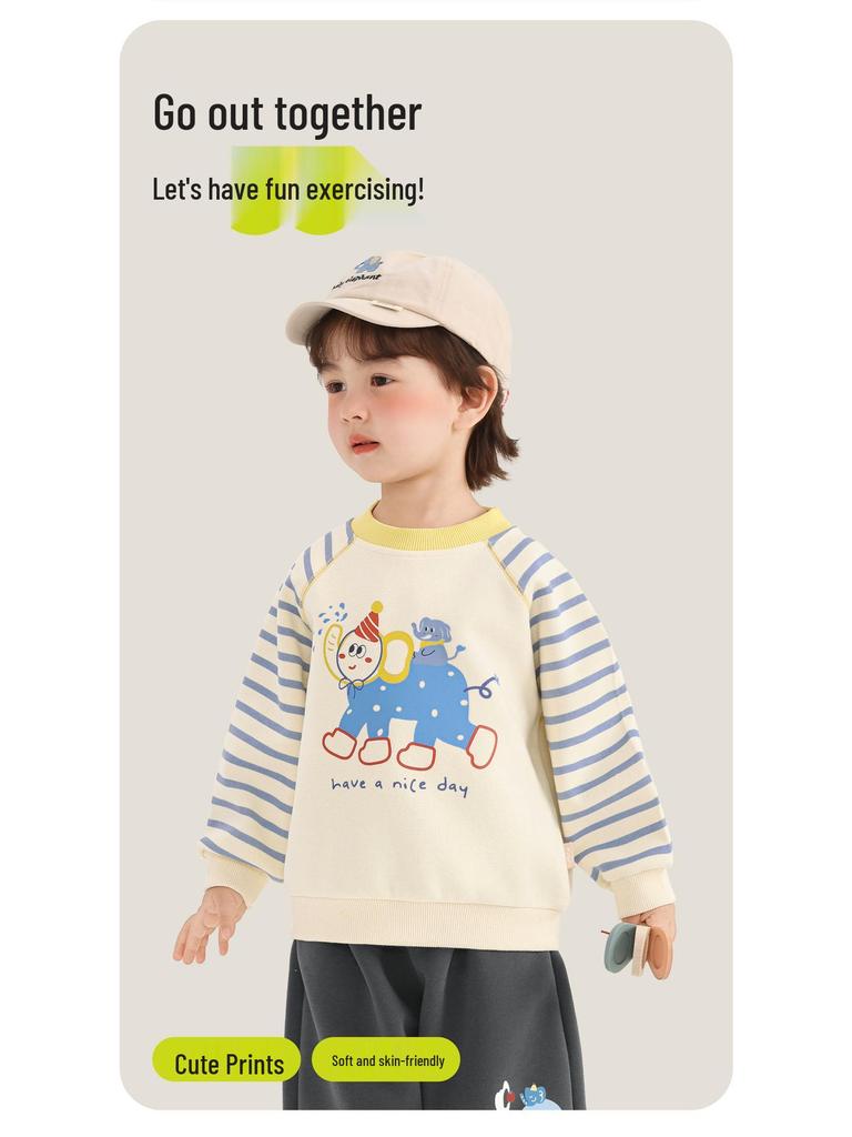 Kaka Panda Kids' Round Neck Sweatshirt - Boys' & Girls' Spring Casual Top
