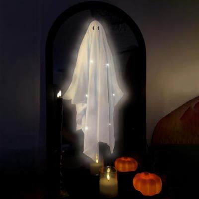 Yousheng Halloweenské zrcadlo duchů Strašidelné hologramové zrcadlo duchů kostlivce s LED světlem pro Halloweenskou domácí výzdobu ložnice
