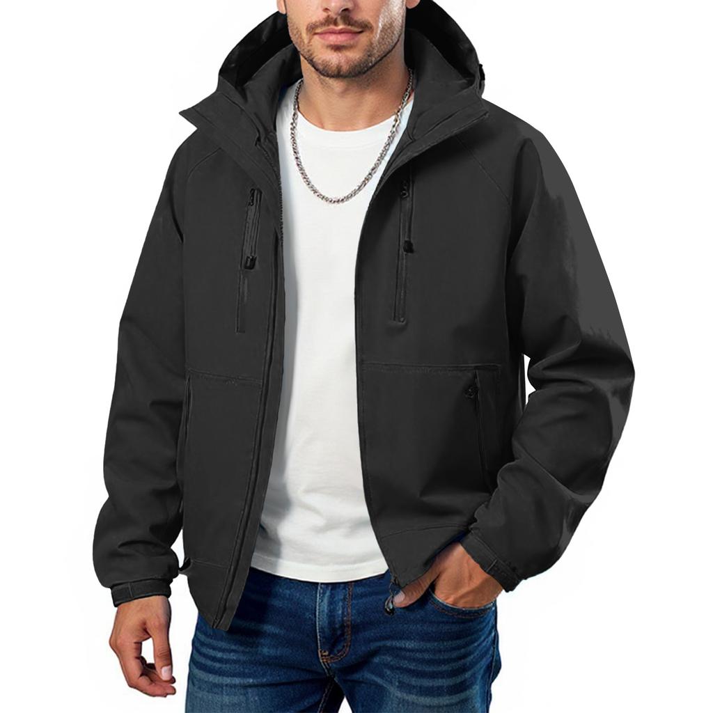 Løs hettegenser med halv glidelås for menn og submaskinjakke