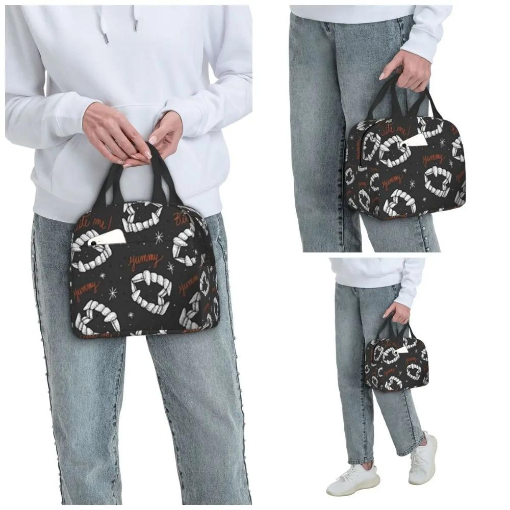 Tooth Halloween Zombie Pattern Insulated Lunch Bag for Women Office Cooler Thermal Food Box Tote Portable Lunch Boxes Container