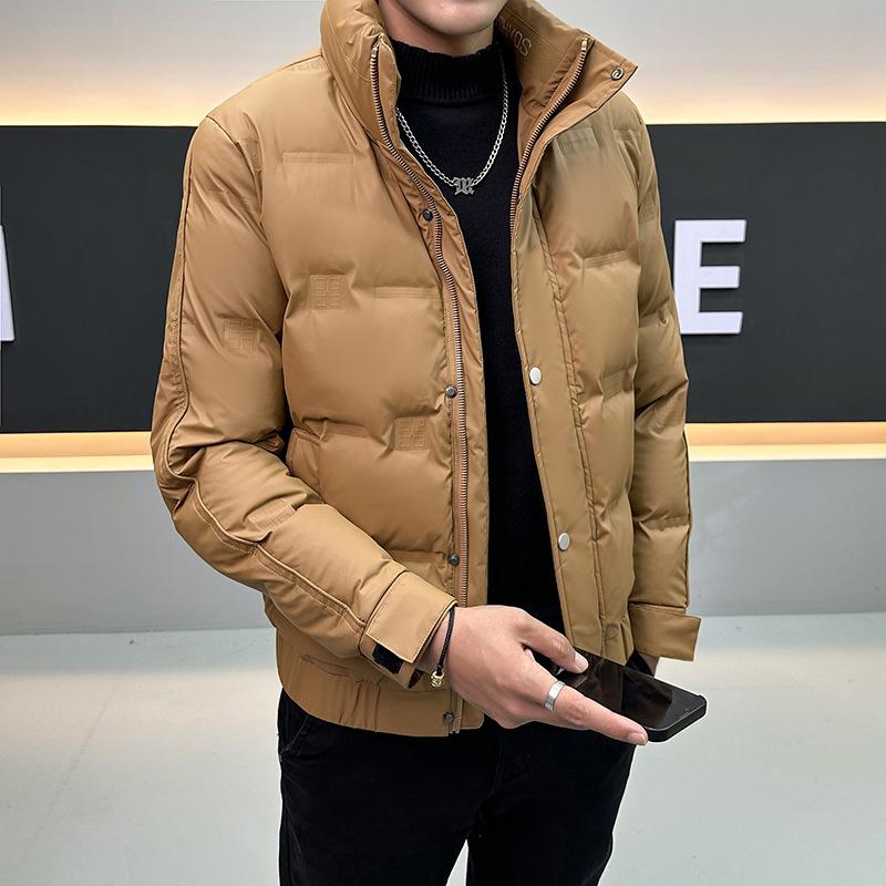 

Мужской однотонный простой пуховик со стойкой воротником, зимний новый мужской повседневный универсальный пуховик, теплый молодежный жакет для мужчин 5XL