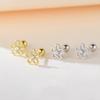925 Sterling Silver Korean Inlaid Zircon Flower Fashion Stud Earrings for Women  Mini Jewelry Accessories