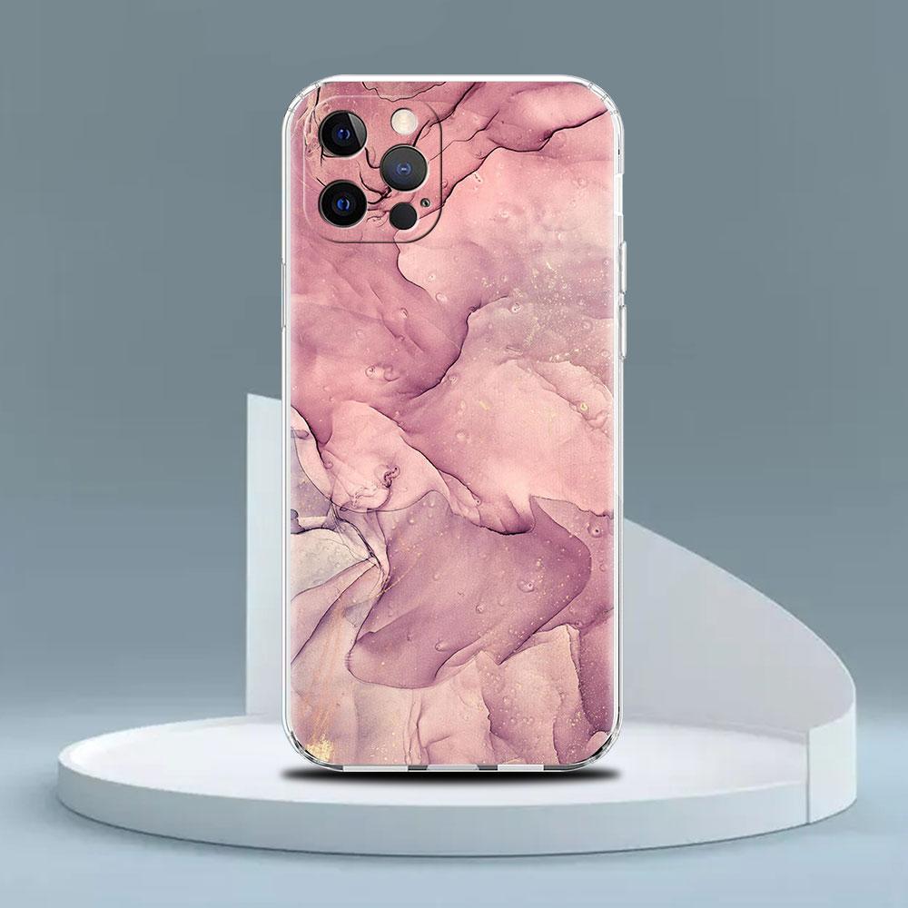 Clear Case For Apple iPhone 13 Pro 11 14 12  7 8 Plus SE 2022 XR X XS Max 6 6S Silicone Phone Cover Marble Pattern