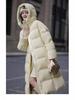 Women's Hooded Long Grey Down Jacket 2025 - Super Thick, Over-the-Knee Winter Fashion