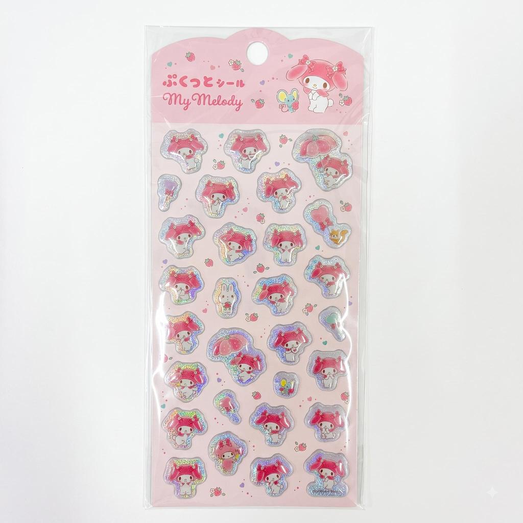 Sanrio Japan Exclusive 3D Puffy Glitter Sticker Sheet – Hello Kitty / My Melody / Cinnamoroll / Kuromi / Sanrio Characters (5 Options)